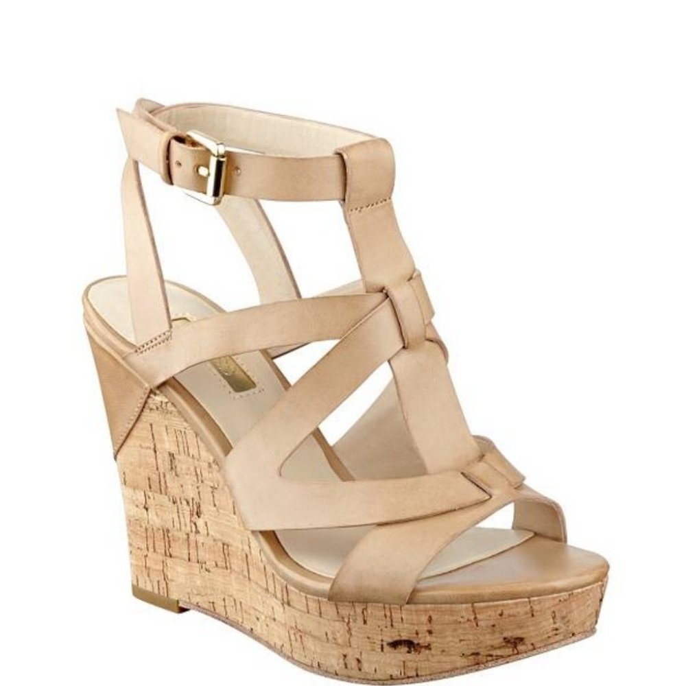 Guess HANNELE CORK WEDGES Shoes Beige ‎ 6.5